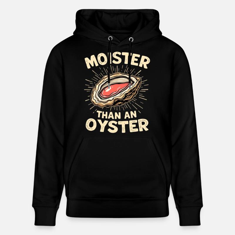 Feucht wie eine Auster – Wortwitz - Stanley/Stella Unisex Bio-Hoodie CRUISER  - Schwarz