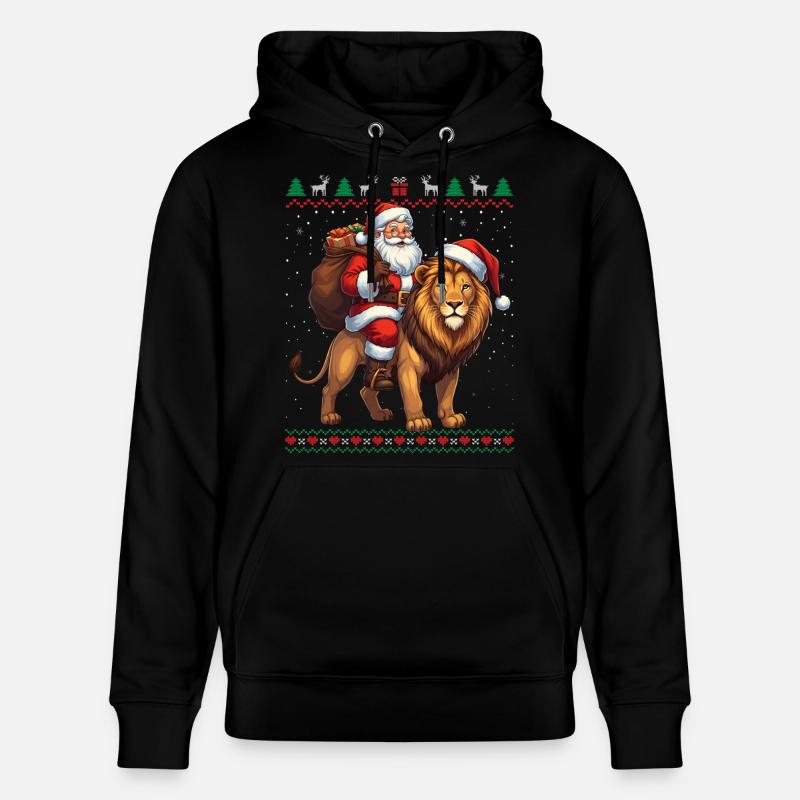 Fun Ugly Santa Weihnachtspullover - Stanley/Stella Unisex Bio-Hoodie CRUISER  - Schwarz