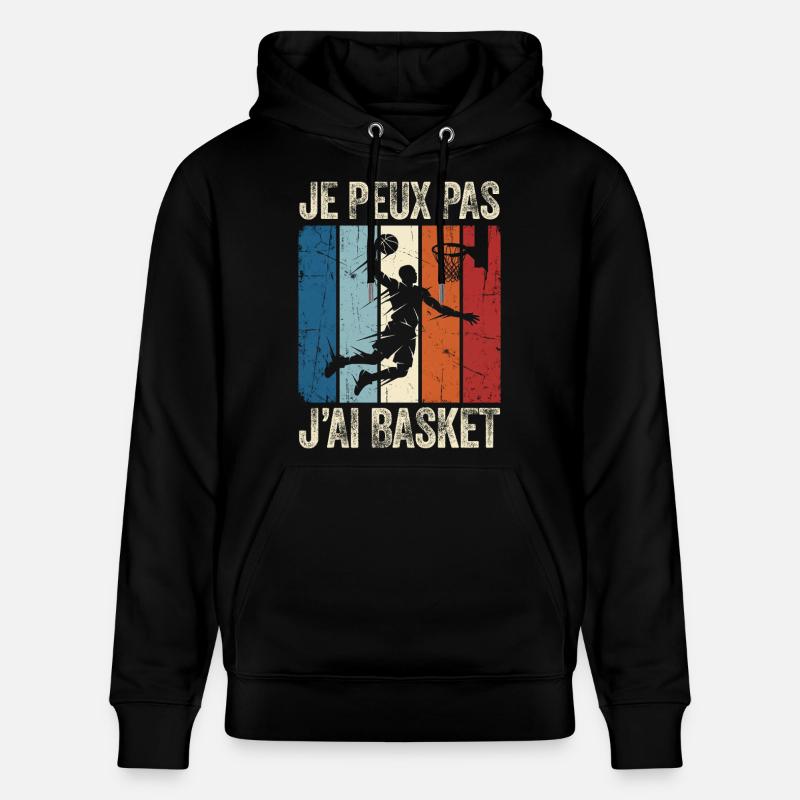 Je peux pas j'ai basket - Sweat à capuche bio CRUISER Stanley/Stella Unisexe - noir