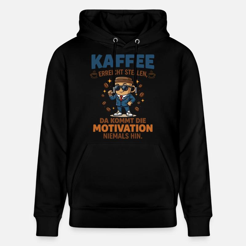 Café vs. Motivation – Design d’entreprise amusant - Sweat à capuche bio CRUISER Stanley/Stella Unisexe - noir