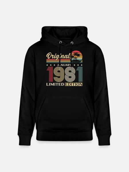 45e anniversaire Original janvier 1981 - Sweat à capuche bio CRUISER Stanley/Stella Unisexe - noir