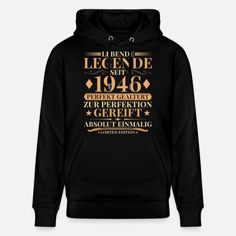 80 ans parfaitement vieilli mille 1946 - Sweat à capuche bio CRUISER Stanley/Stella Unisexe - noir