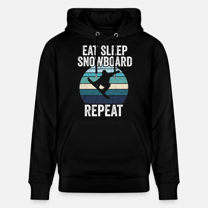Eat Sleep Snowboard Répéter - Sweat à capuche bio CRUISER Stanley/Stella Unisexe - noir