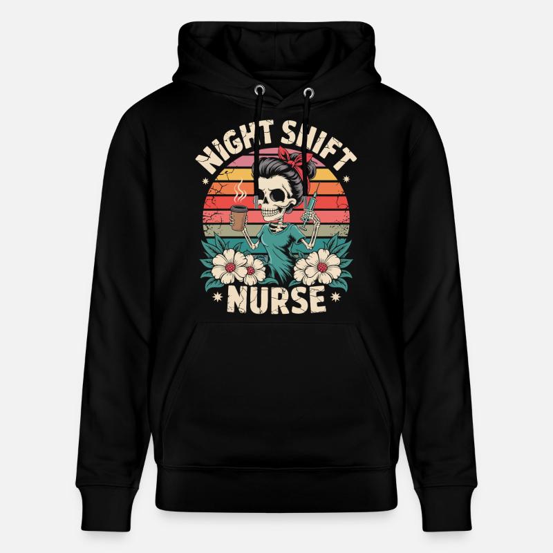 Infirmière de nuit rétro - Sweat à capuche bio CRUISER Stanley/Stella Unisexe - noir