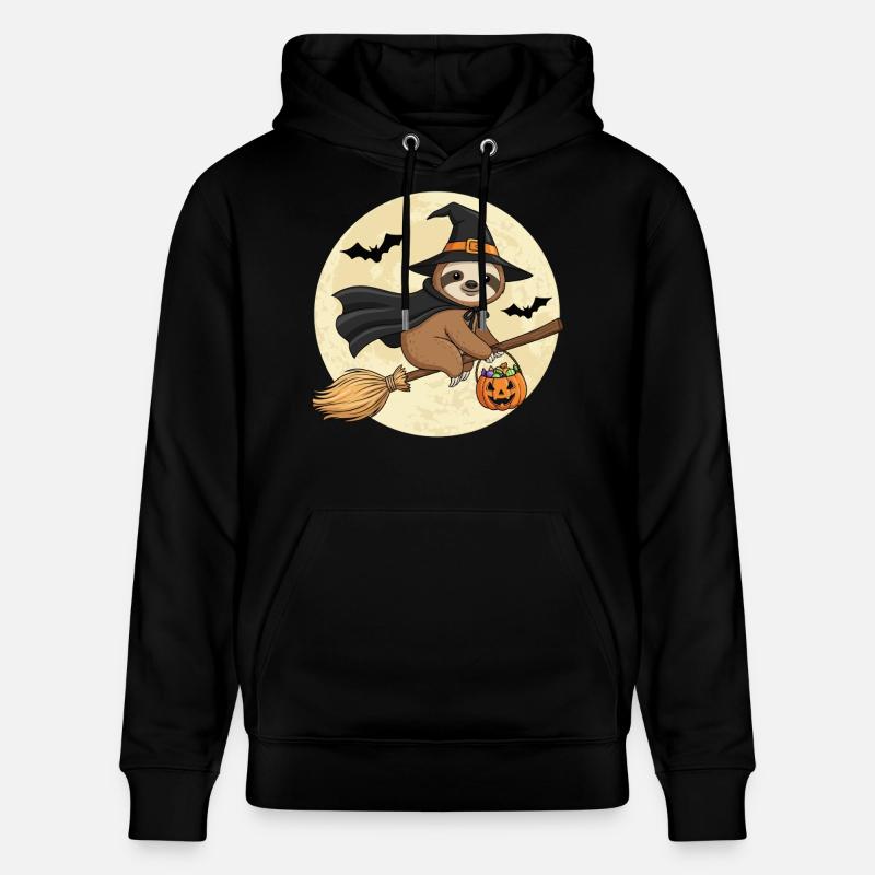 Mignonne Sorcière Paresseuse Halloween - Sweat à capuche bio CRUISER Stanley/Stella Unisexe - noir