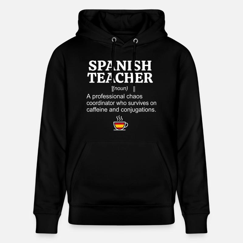 Spanisch Lehrer Definition - Kaffee & Konjugation - Stanley/Stella Unisex Bio-Hoodie CRUISER - Schwarz