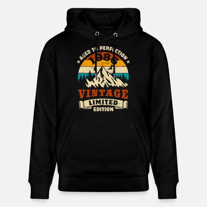 Édition limitée cadeau d’anniversaire 1986 - Sweat à capuche bio CRUISER Stanley/Stella Unisexe - noir