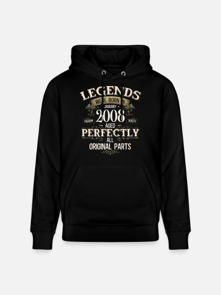 18th Birthday Legend January 2008 - Stanley/Stella CRUISER Unisex Organic Hoodie - black