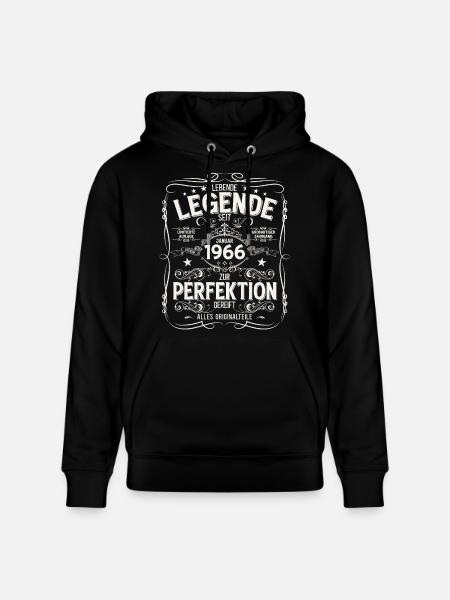 60th Birthday Legend January 1966 - Stanley/Stella CRUISER Unisex Organic Hoodie - black
