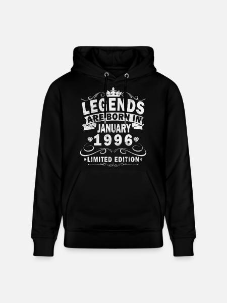 30th Birthday Original January 1996 - Stanley/Stella CRUISER Unisex Organic Hoodie - black