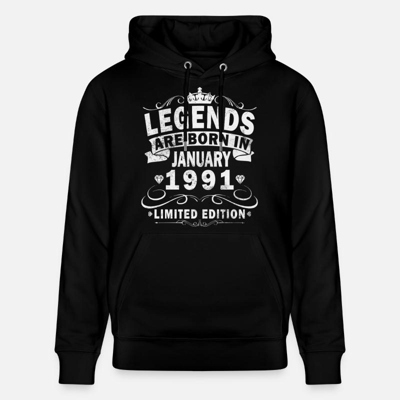 Légende du 35e anniversaire janvier 1991 - Sweat à capuche bio CRUISER Stanley/Stella Unisexe - noir