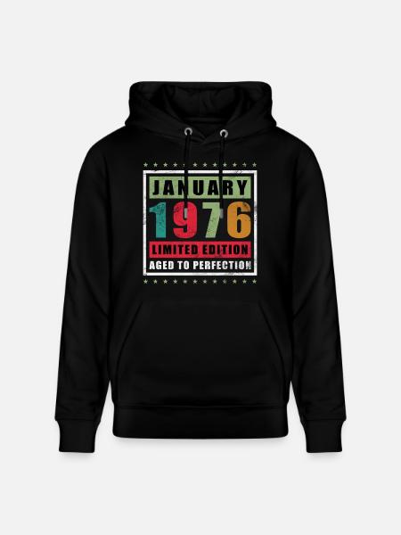 Janvier 1976 Édition limitée - Sweat à capuche bio CRUISER Stanley/Stella Unisexe - noir