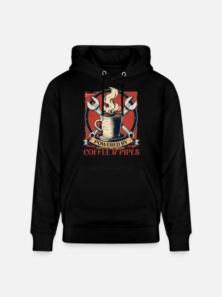 Pipelayers Powered By Coffee & Pipes - Stanley/Stella CRUISER Unisex Organic Hoodie - black