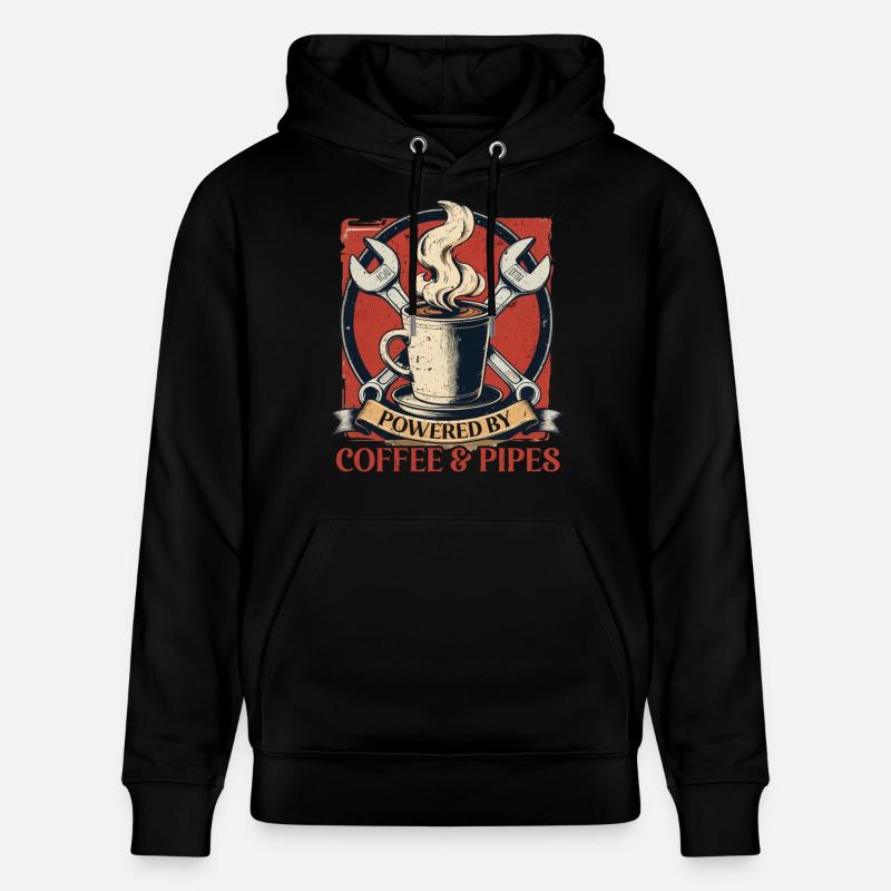 Rohrleger Powered By Coffee & Pipes - Stanley/Stella Unisex Bio-Hoodie CRUISER  - Schwarz