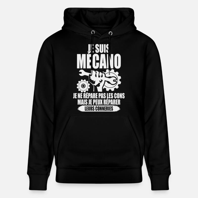 Je suis mécano Humour mécanicien - Sweat à capuche bio CRUISER Stanley/Stella Unisexe - noir