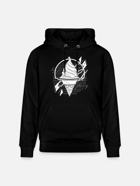 Softeis Zeichnung - Stanley/Stella CRUISER Unisex Organic Hoodie - black