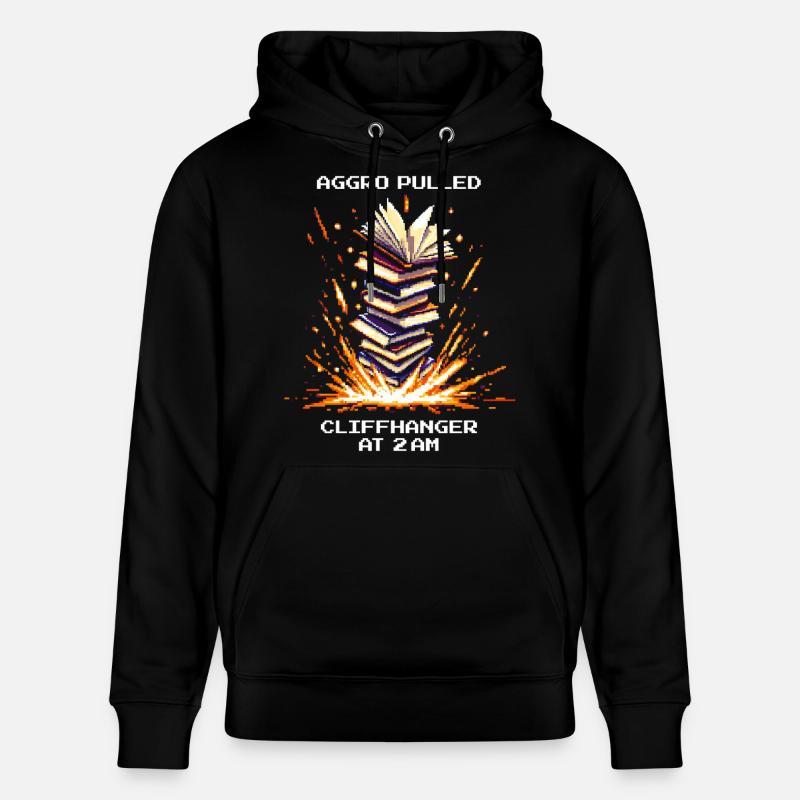 Aggro gezogen | Cliffhanger Lesen Nachteule - Stanley/Stella Unisex Bio-Hoodie CRUISER - Schwarz