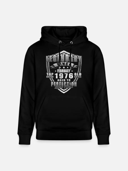 February 1976. February 1976 Birthday present. - Stanley/Stella CRUISER Unisex Organic Hoodie - black