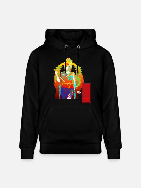 Yakuza Girl: Cyberpunk Oni Mask & Dragon Tattoo - Stanley/Stella CRUISER Unisex Organic Hoodie - black