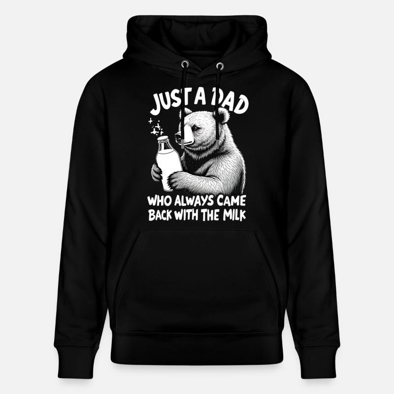 Bär mit Milch – Vatertier Spruch - Stanley/Stella Unisex Bio-Hoodie CRUISER  - Schwarz
