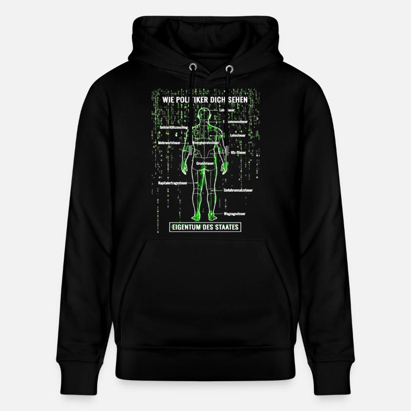 Systemfehler Steuerzahler - Matrix Zerlegeplan  - Stanley/Stella Unisex Bio-Hoodie CRUISER  - Schwarz