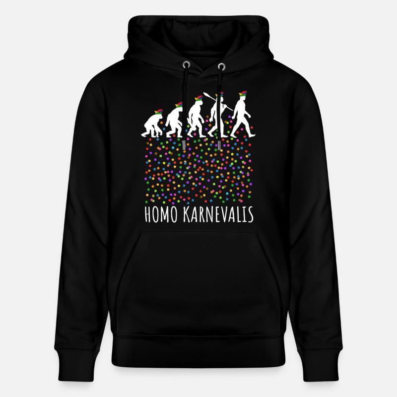 Homo Karnevalis | Evolution der Narren, Fastnacht - Stanley/Stella Unisex Bio-Hoodie CRUISER  - Schwarz