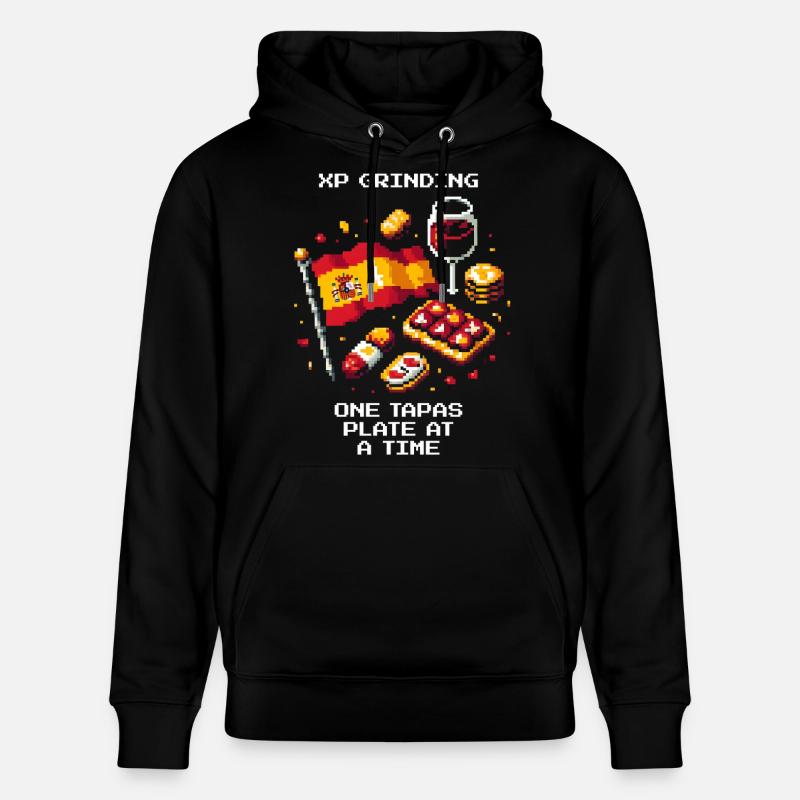 XP grinden | Tapas Spanien Barhopping - Stanley/Stella Unisex Bio-Hoodie CRUISER  - Schwarz
