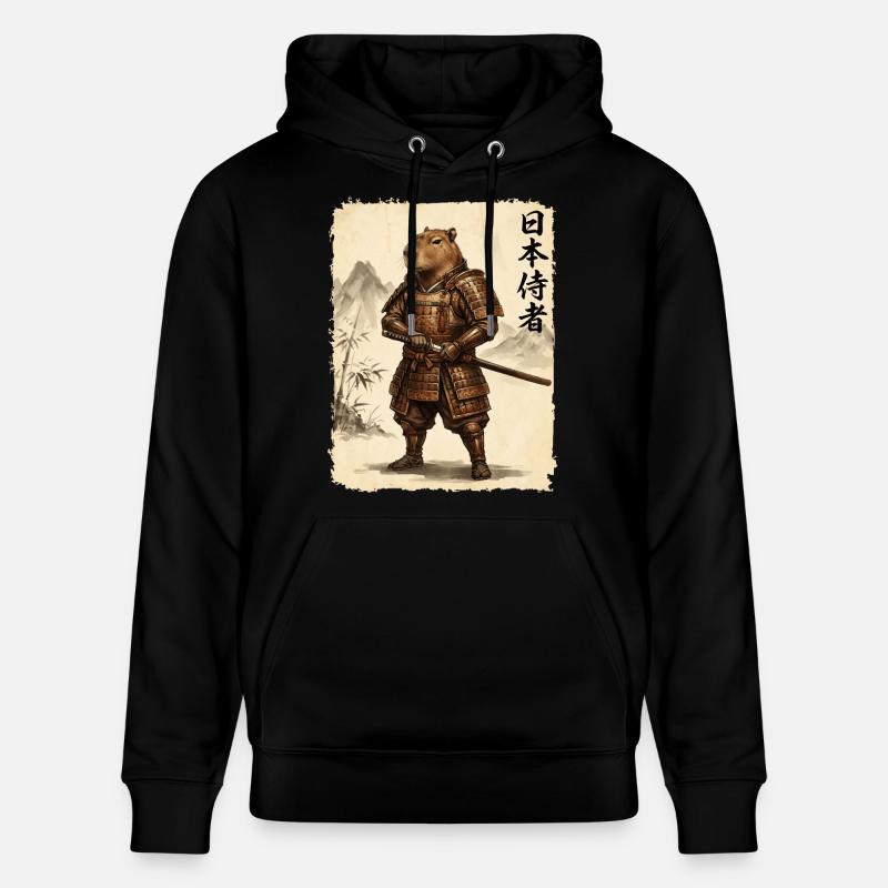 Samouraï, Capybara, Art japonais, Anime - Sweat à capuche bio CRUISER Stanley/Stella Unisexe - noir