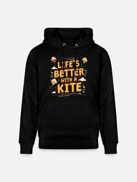 Vliegervlieger vliegen Leven Is Beter Met Een Vlieger - Stanley/Stella Uniseks bio-hoodie CRUISER  - zwart