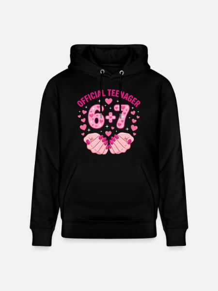 Officiel Teenager 67 Hearts 13-års fødselsdag - Stanley/Stella CRUISER økologisk unisex-hoodie - sort