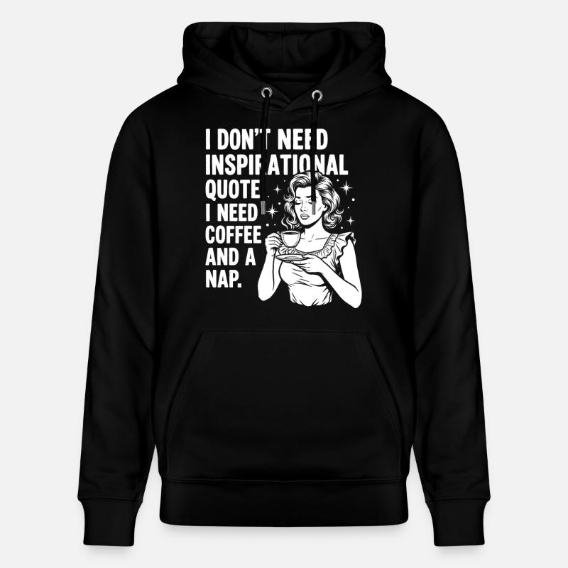 Echte Kaffeeliebe Nickerchen Statement - Stanley/Stella Unisex Bio-Hoodie CRUISER  - Schwarz