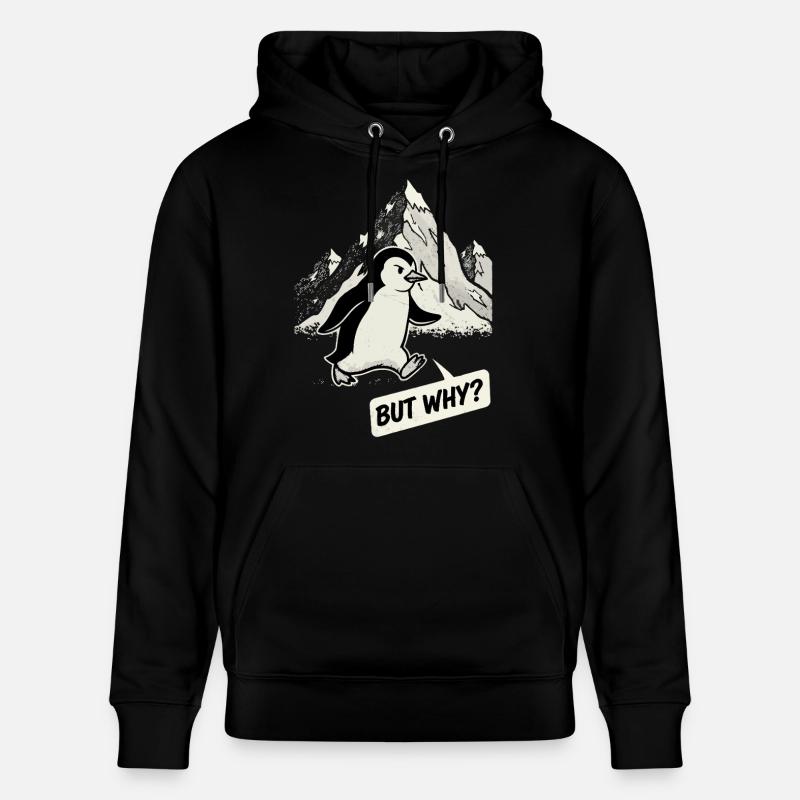 But Why Pinguin - Stanley/Stella Unisex Bio-Hoodie CRUISER  - Schwarz