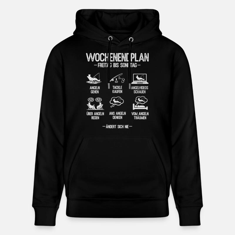 Angeln Geschenk Mann Angler Wochenendplan - Stanley/Stella Unisex Bio-Hoodie CRUISER - Schwarz