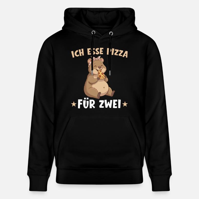 Annonce de grossesse : Maman Pizza Quokka - Sweat à capuche bio CRUISER Stanley/Stella Unisexe - noir
