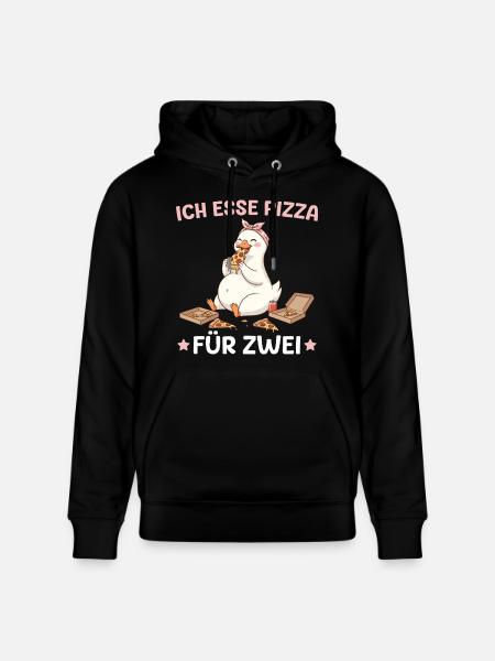 Mom-to-be Goose Pizza for Two - Stanley/Stella CRUISER Unisex Organic Hoodie - black