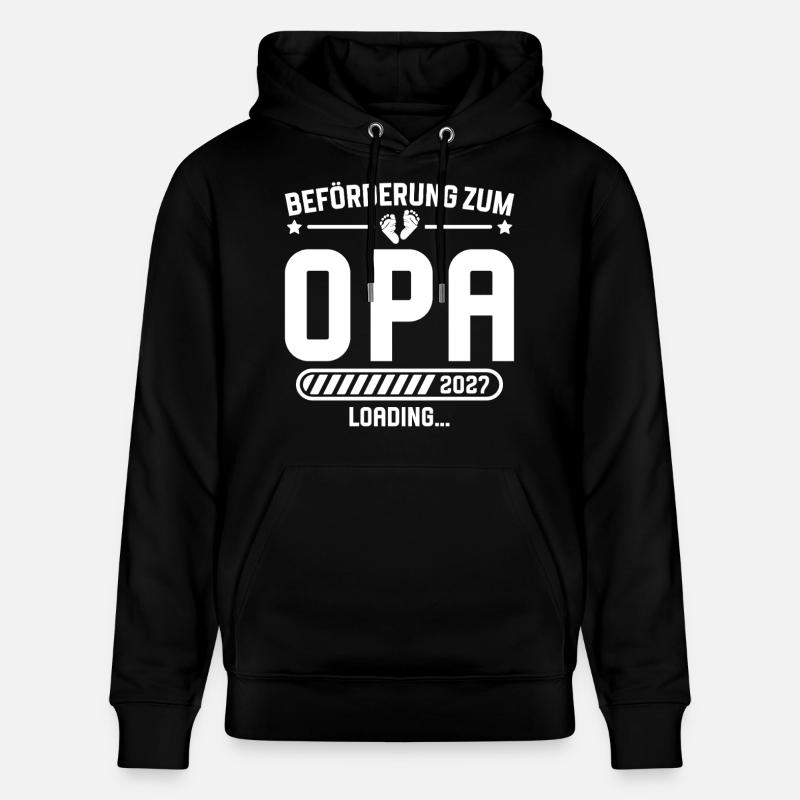 Werdender Opa 2027 Beförderung Schwangerschaft - Stanley/Stella Unisex Bio-Hoodie CRUISER  - Schwarz