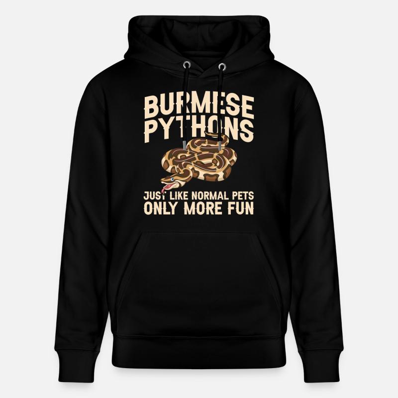 Burmesische Python liefert Schlangenliebhaber-Reptilienpfleger - Stanley/Stella Unisex Bio-Hoodie CRUISER  - Schwarz