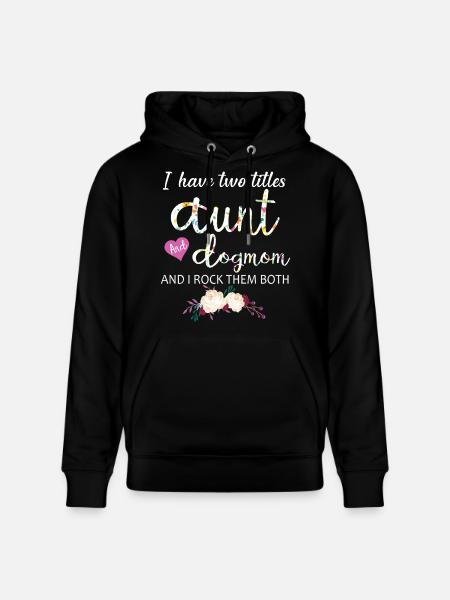 Täti ja koiraäiti, keinutan heitä molempia, kukkalahja - Stanley/Stella CRUISER unisex luomuhuppari - musta