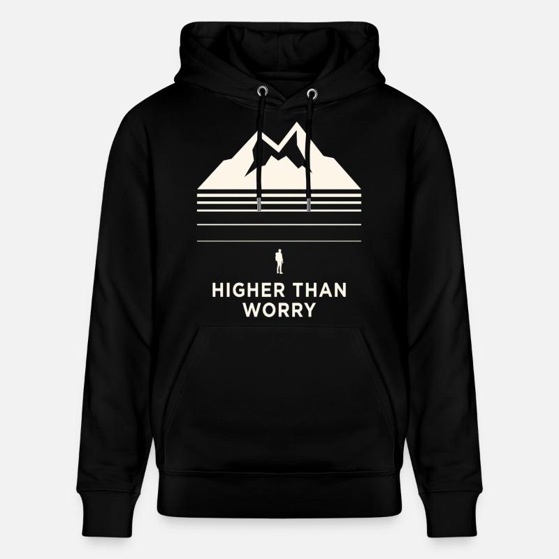 Higher Than Worry Mountain Motif - Sweat à capuche bio CRUISER Stanley/Stella Unisexe - noir