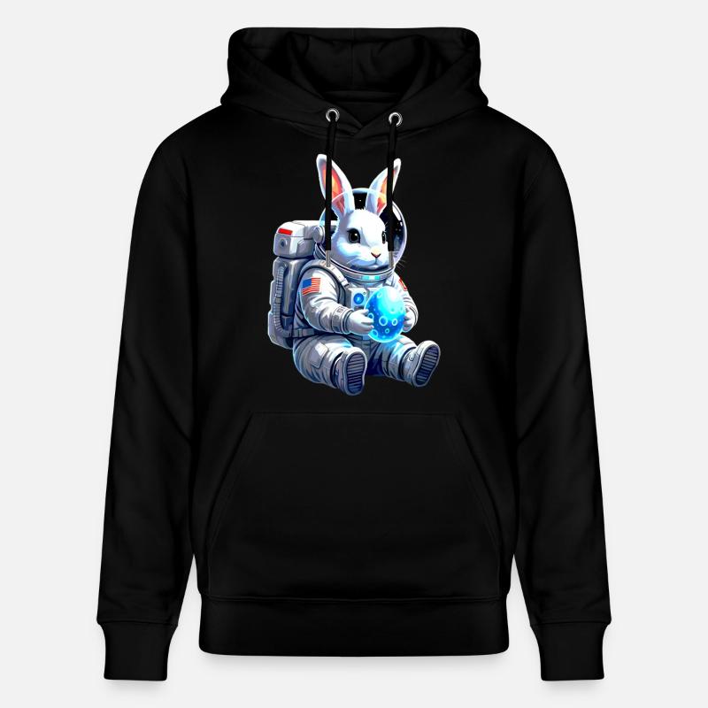 Astronaut Easter Bunny Space Egg - Stanley/Stella CRUISER Unisex Organic Hoodie - black