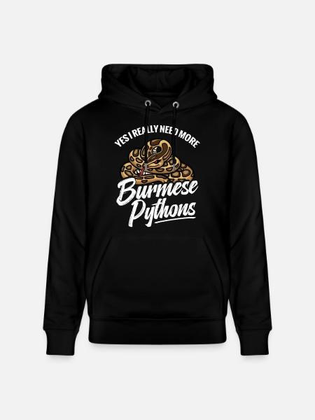 Python-Liebhaber Schlangen-Mama Terrarium-Reptilien-Papa - Stanley/Stella Unisex Bio-Hoodie CRUISER - Schwarz