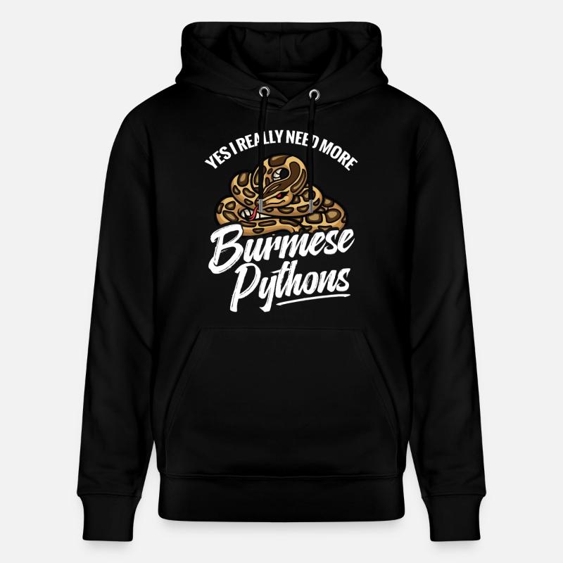 Python-Liebhaber Schlangen-Mama Terrarium-Reptilien-Papa - Stanley/Stella Unisex Bio-Hoodie CRUISER  - Schwarz