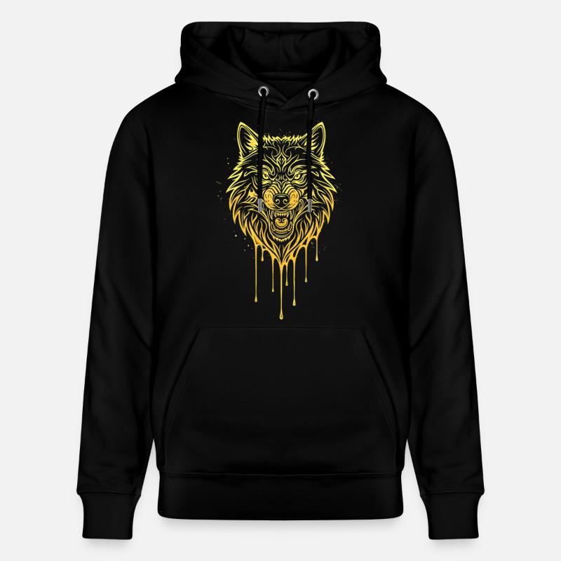 Wolf Head Édition Or - Sweat à capuche bio CRUISER Stanley/Stella Unisexe - noir