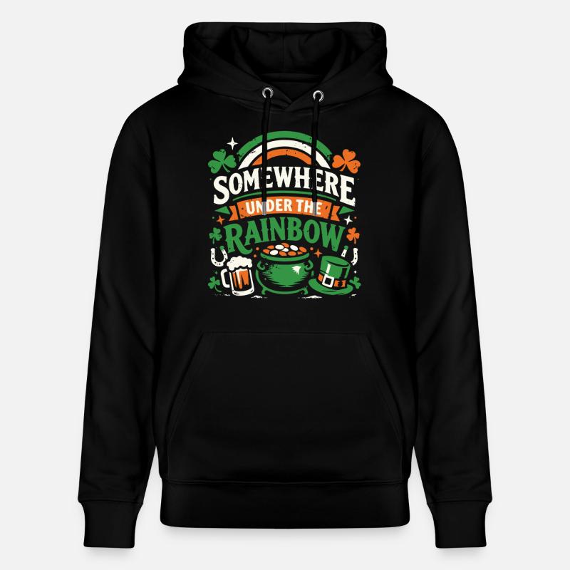Sous l’arc-en-ciel | La Saint-Patrick - Sweat à capuche bio CRUISER Stanley/Stella Unisexe - noir
