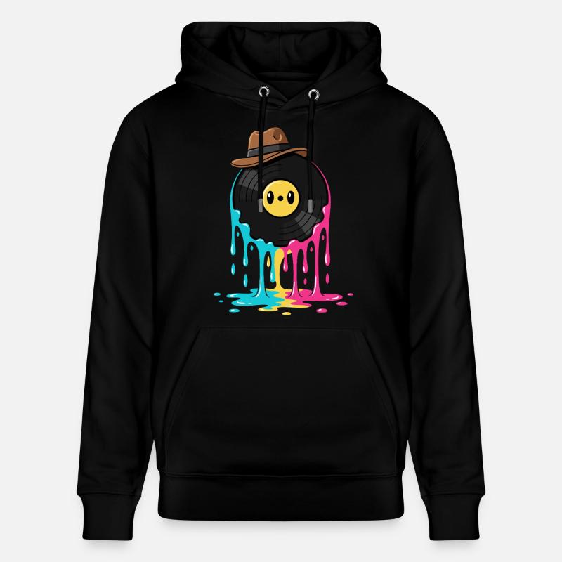 Disque vinyle Vinyle rétro - Sweat à capuche bio CRUISER Stanley/Stella Unisexe - noir