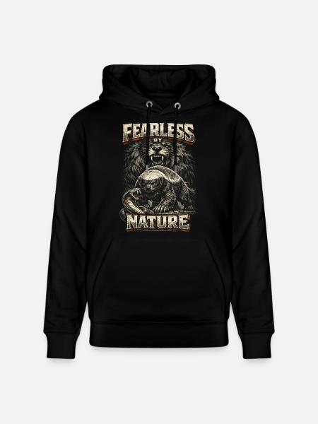 Honey Badger Animal Fearless By Nature - Stanley/Stella CRUISER Unisex Organic Hoodie - black