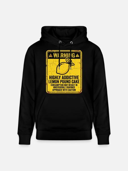 Warnung Suchtgefahr Zitronenkuchen - Stanley/Stella Unisex Bio-Hoodie CRUISER  - Schwarz