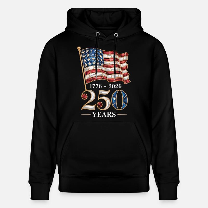 250e anniversaire du drapeau américain - Sweat à capuche bio CRUISER Stanley/Stella Unisexe - noir