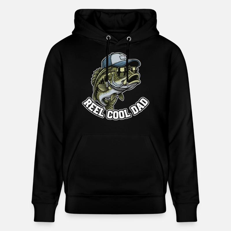 Mouliner Papa Cool Pêche Papa Père - Sweat à capuche bio CRUISER Stanley/Stella Unisexe - noir