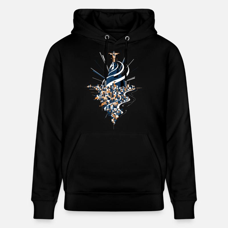 Rio de Janeiro Skyline Christusstatue - Stanley/Stella Unisex Bio-Hoodie CRUISER  - Schwarz